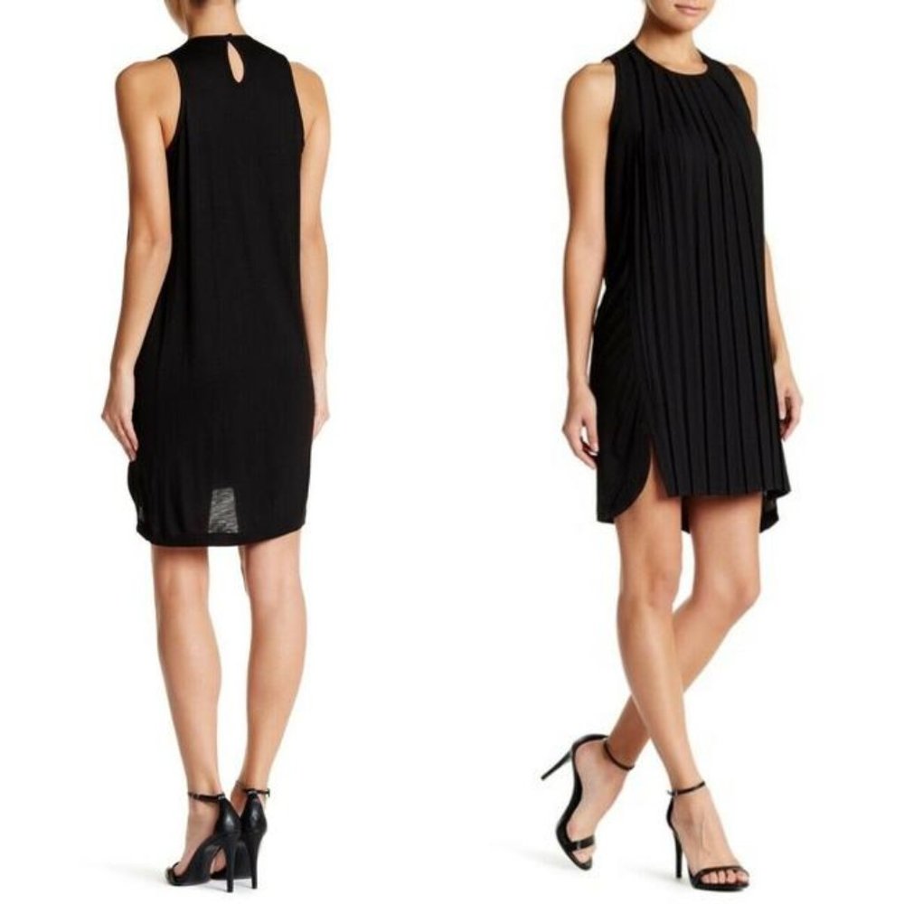 FRENCH CONNECTION Polly Dress in Black Pleats Sleeveless Size 6